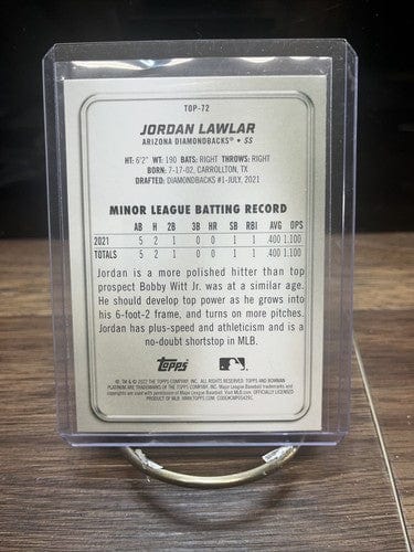 Cheap Sneaks Footwear/Sports Cards Baseball Card 2022 Topps Bowman Platinum Arizona Diamondbacks Jordan Lawlar Card Top