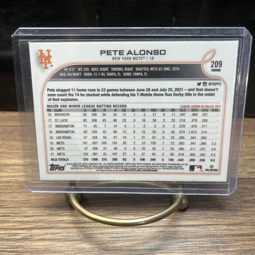 Cheap Sneaks Footwear/Sports Cards Baseball Card 2022 Topps Chrome #209 Pete Alonso New York Mets Base Card