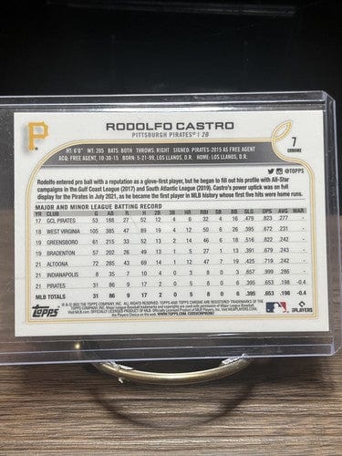 Cheap Sneaks Footwear/Sports Cards Baseball Card 2022 Topps Chrome #7 Rodolfo Castro XFRACTOR refractor rookie card Pir