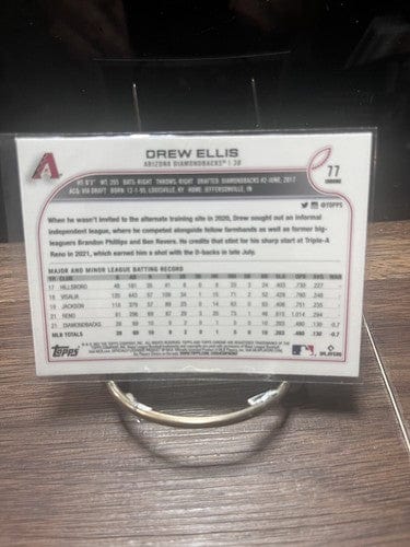 Cheap Sneaks Footwear/Sports Cards Baseball Card 2022 Topps Chrome Base #77 Drew Ellis - Arizona Diamondbacks RC