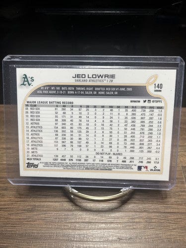 Cheap Sneaks Footwear/Sports Cards Baseball Card 2022 Topps Chrome Base Refractor #140 Jed Lowrie Oakland Athletics