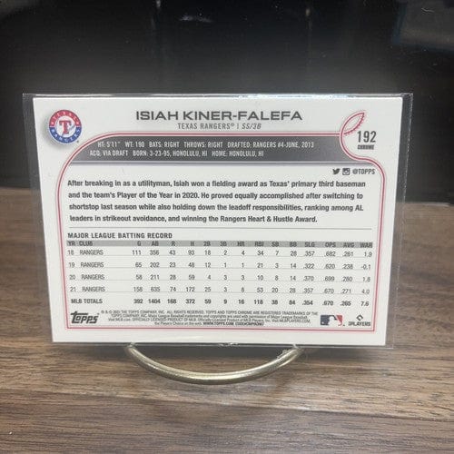 Cheap Sneaks Footwear/Sports Cards Baseball Card 2022 Topps Chrome Baseball # 192 Isiah Kiner-Falefa