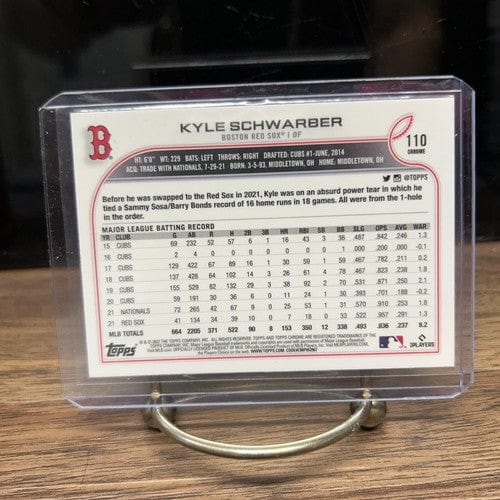 Cheap Sneaks Footwear/Sports Cards Baseball Card 2022 Topps Chrome Baseball Kyle Schwarber Base #110 Boston Red Sox