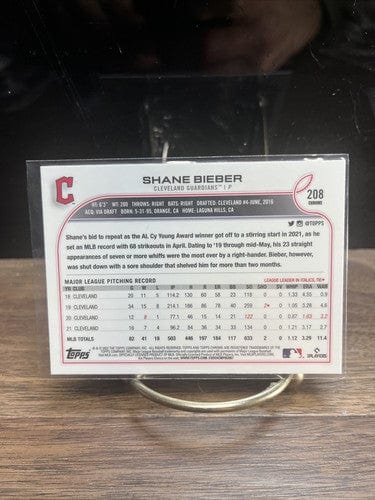 Cheap Sneaks Footwear/Sports Cards Baseball Card 2022 Topps Chrome Baseball Shane Bieber Base #208 Cleveland Guardians