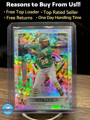 Cheap Sneaks Footwear/Sports Cards Baseball Card 2022 TOPPS CHROME CRISTIAN PACHE LOGOFRACTOR #33 OAKLAND ATHLETICS