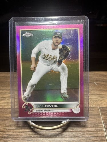 Cheap Sneaks Footwear/Sports Cards Baseball Card 2022 Topps Chrome Jed Lowrie Oakland Athletics #140 Pink