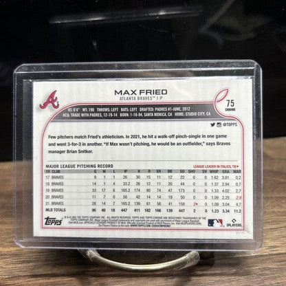 Cheap Sneaks Footwear/Sports Cards Baseball Card 2022 Topps Chrome Max Fried Atlanta Braves #75