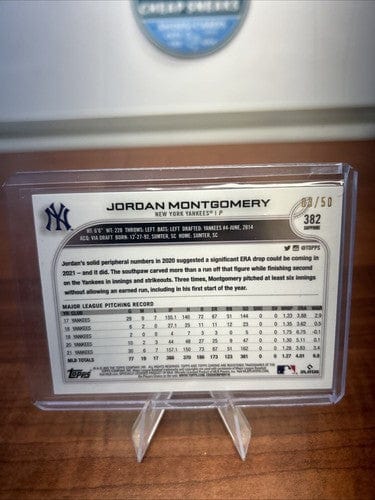 Cheap Sneaks Footwear/Sports Cards Baseball Card 2022 Topps Chrome Sapphire Jordan Montgomery Gold /50 New York Yankees