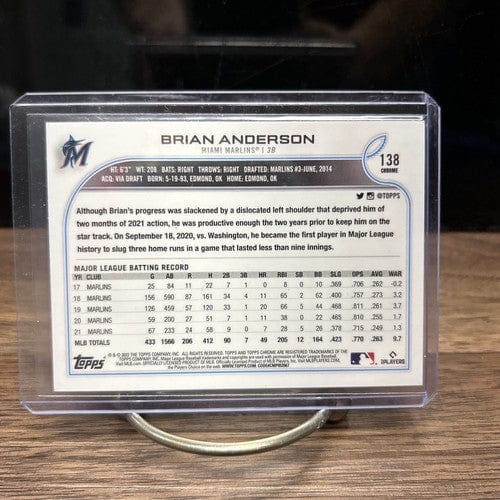 Cheap Sneaks Footwear/Sports Cards Baseball Card 2022 Topps Chrome Sepia Refractor #138 Brian Anderson - Miami Marlins