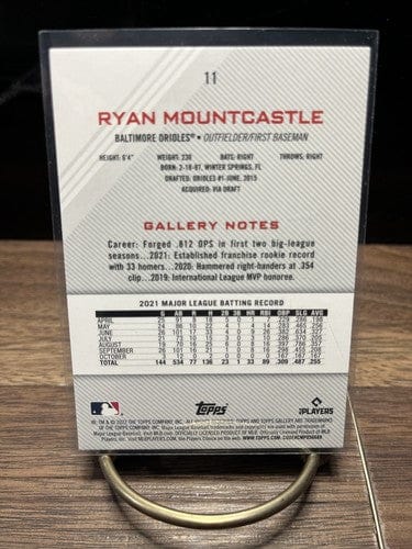 Cheap Sneaks Footwear/Sports Cards Baseball Card 2022 Topps Gallery #11 Ryan Mountcastle Baltimore Orioles