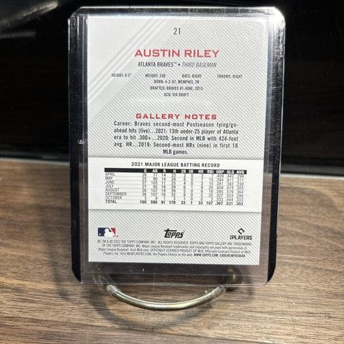 Cheap Sneaks Footwear/Sports Cards Baseball Card 2022 Topps Gallery Austin Riley Atlanta Braves #21