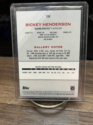 Cheap Sneaks Footwear/Sports Cards Baseball Card 2022 Topps Gallery Baseball Rickey Henderson #199 Oakland Athletics HO