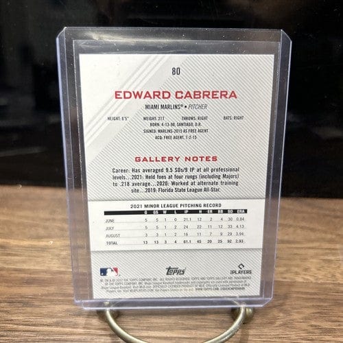 Cheap Sneaks Footwear/Sports Cards Baseball Card 2022 Topps Gallery Edward Cabrera RC #80 Rookie Card Miami Marlins  To