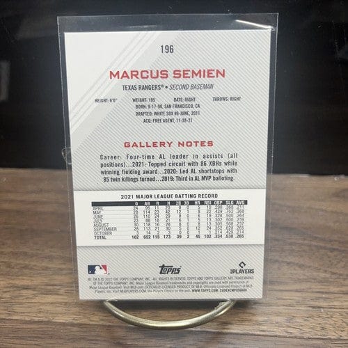 Cheap Sneaks Footwear/Sports Cards Baseball Card 2022 Topps Gallery Marcus Semien 196