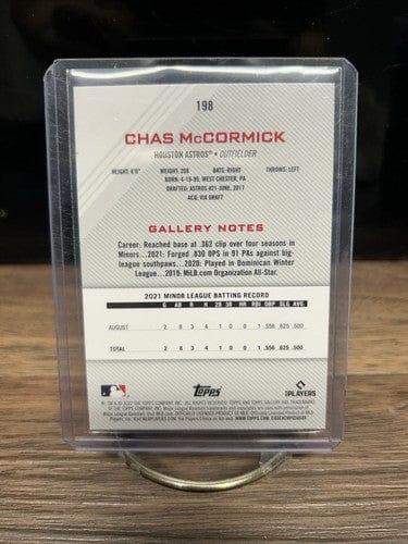 Cheap Sneaks Footwear/Sports Cards Baseball Card 2022 Topps Gallery Rainbow Foil Chas McCormick #198 Rookie RC Astros