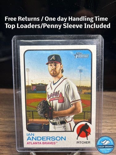 Cheap Sneaks Footwear/Sports Cards Baseball Card 2022 Topps Heritage - #356 Ian Anderson ATLANTA BRAVES