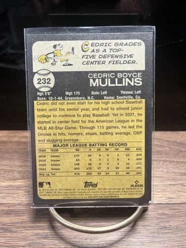 Cheap Sneaks Footwear/Sports Cards Baseball Card 2022 Topps Heritage Baseball Cedric Mullins Base #232 Baltimore Oriole
