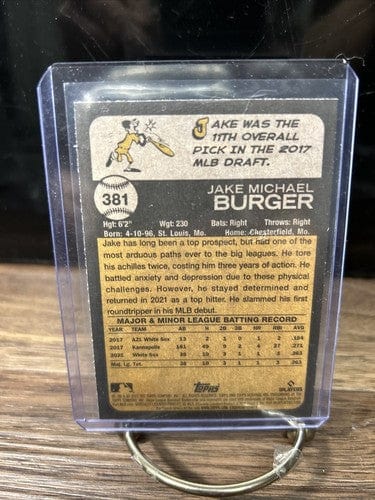 Cheap Sneaks Footwear/Sports Cards Baseball Card 2022 Topps Heritage Baseball Jake Burger Base #381