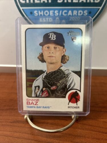 Cheap Sneaks Footwear/Sports Cards Baseball Card 2022 Topps Heritage Baseball Shane Baz #161 RC Rookie Baseball Card Ta