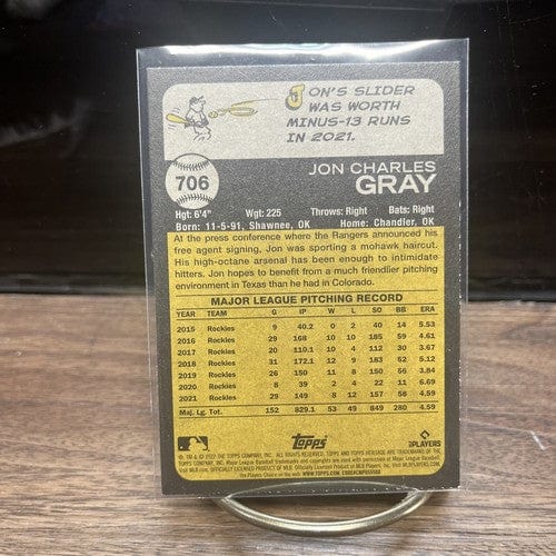 Cheap Sneaks Footwear/Sports Cards Baseball Card 2022 Topps Heritage High Number Jon Gray SP Short Print #706 Texas Ran