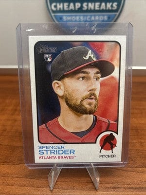Cheap Sneaks Footwear/Sports Cards Baseball Card 2022 Topps Heritage High Number - Spencer Strider #521 (RC)
