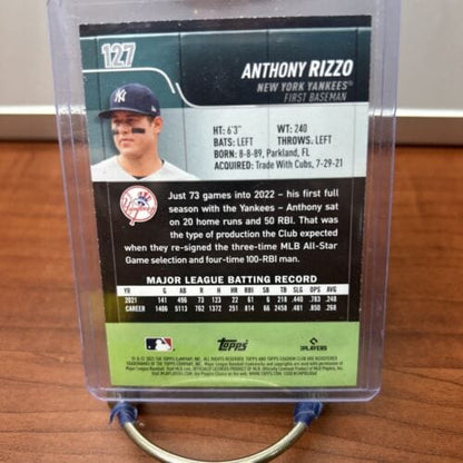 Cheap Sneaks Footwear/Sports Cards Baseball Card 2022 Topps Stadium Club Base #127 Anthony Rizzo - New York Yankees