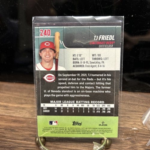 Cheap Sneaks Footwear/Sports Cards Baseball Card 2022 Topps Stadium Club Base TJ Friedl Cincinnati Reds
