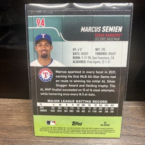 Cheap Sneaks Footwear/Sports Cards Baseball Card 2022 Topps Stadium Club MARCUS SEMIEN Black and White SEPIA #94 (2) Ca