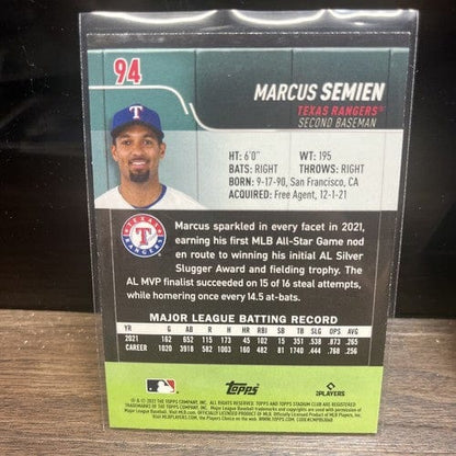 Cheap Sneaks Footwear/Sports Cards Baseball Card 2022 Topps Stadium Club MARCUS SEMIEN Black and White SEPIA #94 (2) Ca