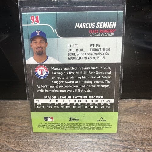 Cheap Sneaks Footwear/Sports Cards Baseball Card 2022 Topps Stadium Club MARCUS SEMIEN Black and White SEPIA #94 (2) Ca