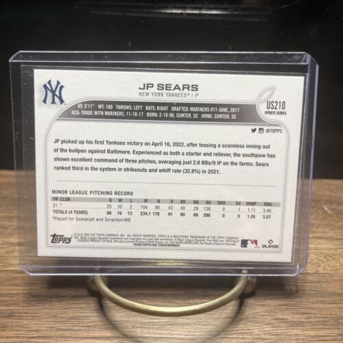 Cheap Sneaks Footwear/Sports Cards Baseball Card 2022 Topps Update JP Sears RC New York Yankees #US210