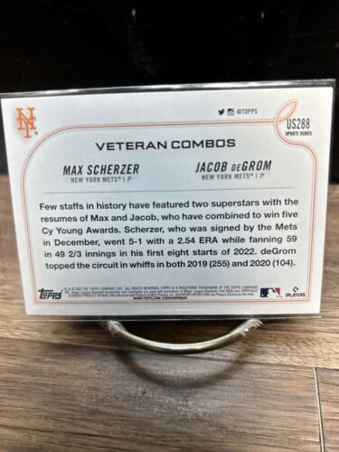 Cheap Sneaks Footwear/Sports Cards Baseball Card 2022 Topps Update Series #US288 Jacob deGrom/Max Scherzer - NEW YORK M