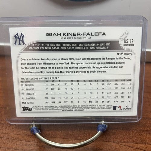 Cheap Sneaks Footwear/Sports Cards Baseball Card 2022 Topps Update #US-119 Isiah Kiner-Falefa New York Yankees