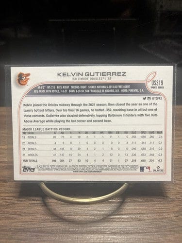 Cheap Sneaks Footwear/Sports Cards Baseball Card 2022 Topps Update US319 Kelvin Gutierrez Baltimore Orioles