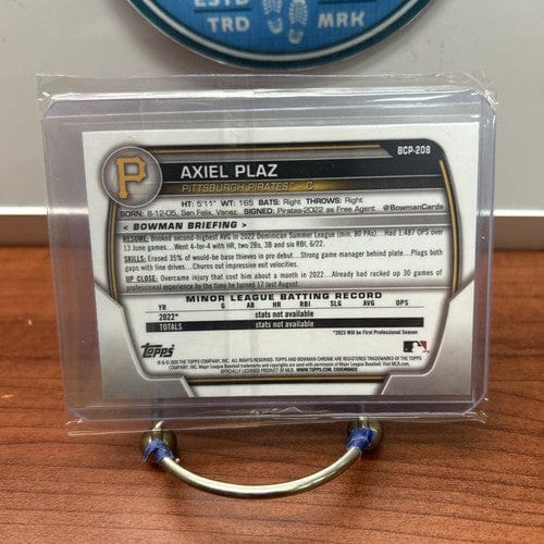 Cheap Sneaks Footwear/Sports Cards Baseball Card 2023 1st Bowman Chrome BCP208 Axiel Plaz Pittsburgh Pirates Baseball C