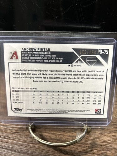 Cheap Sneaks Footwear/Sports Cards Baseball Card 2023 Andrew Pintar Pro Debut 055/150  Blue Foil Diamondbacks #PD-75