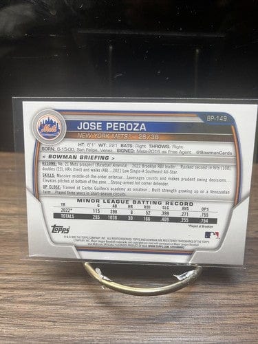 Cheap Sneaks Footwear/Sports Cards Baseball Card 2023 Bowman 1st Prospect Jose Peroza #BP-149 New York Mets Baseball Ca