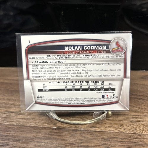 Cheap Sneaks Footwear/Sports Cards Baseball Card 2023 Bowman 6 Nolan Gorman St. Louis Cardinals RC Rookie Baseball Card