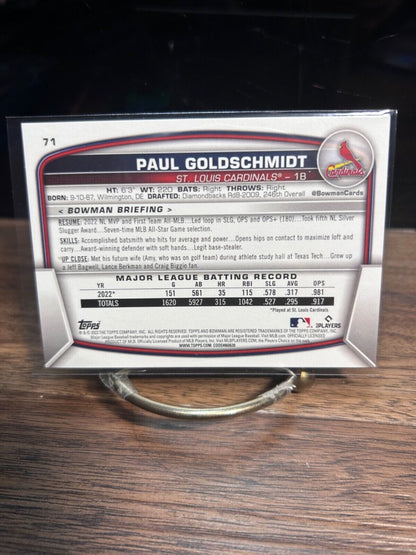 Cheap Sneaks Footwear/Sports Cards Baseball Card 2023 Bowman  #71 Paul Goldschmidt St Louis Cardinals 1B
