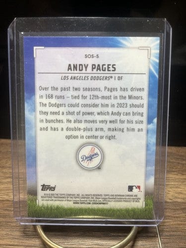 Cheap Sneaks Footwear/Sports Cards Baseball Card 2023 Bowman Andy Pages #SOS-5 Sights on September Los Angeles Dodgers