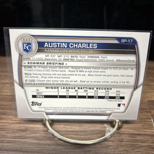 Cheap Sneaks Footwear/Sports Cards Baseball Card 2023 Bowman Austin Charles Chrome 1st Bowman Kansas City Royals #BCP-1