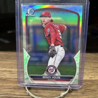 Cheap Sneaks Footwear/Sports Cards Baseball Card 2023 Bowman #BCP-68 Brady House Washington Nationals Lunar Glow Refrac