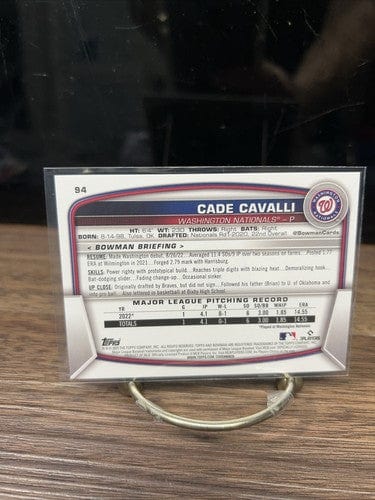 Cheap Sneaks Footwear/Sports Cards Baseball Card 2023 Bowman Cade Cavalli RC #94 - Washington Nationals Baseball Card