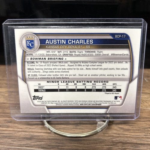 Cheap Sneaks Footwear/Sports Cards Baseball Card 2023 Bowman Chrome 1st Prospect Austin Charles #BCP-17 K.C. Royals Bas
