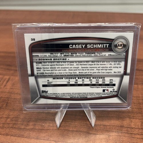 Cheap Sneaks Footwear/Sports Cards Baseball Card 2023 Bowman Chrome - #38 Casey Schmitt (RC) San Francisco Giants Rooki