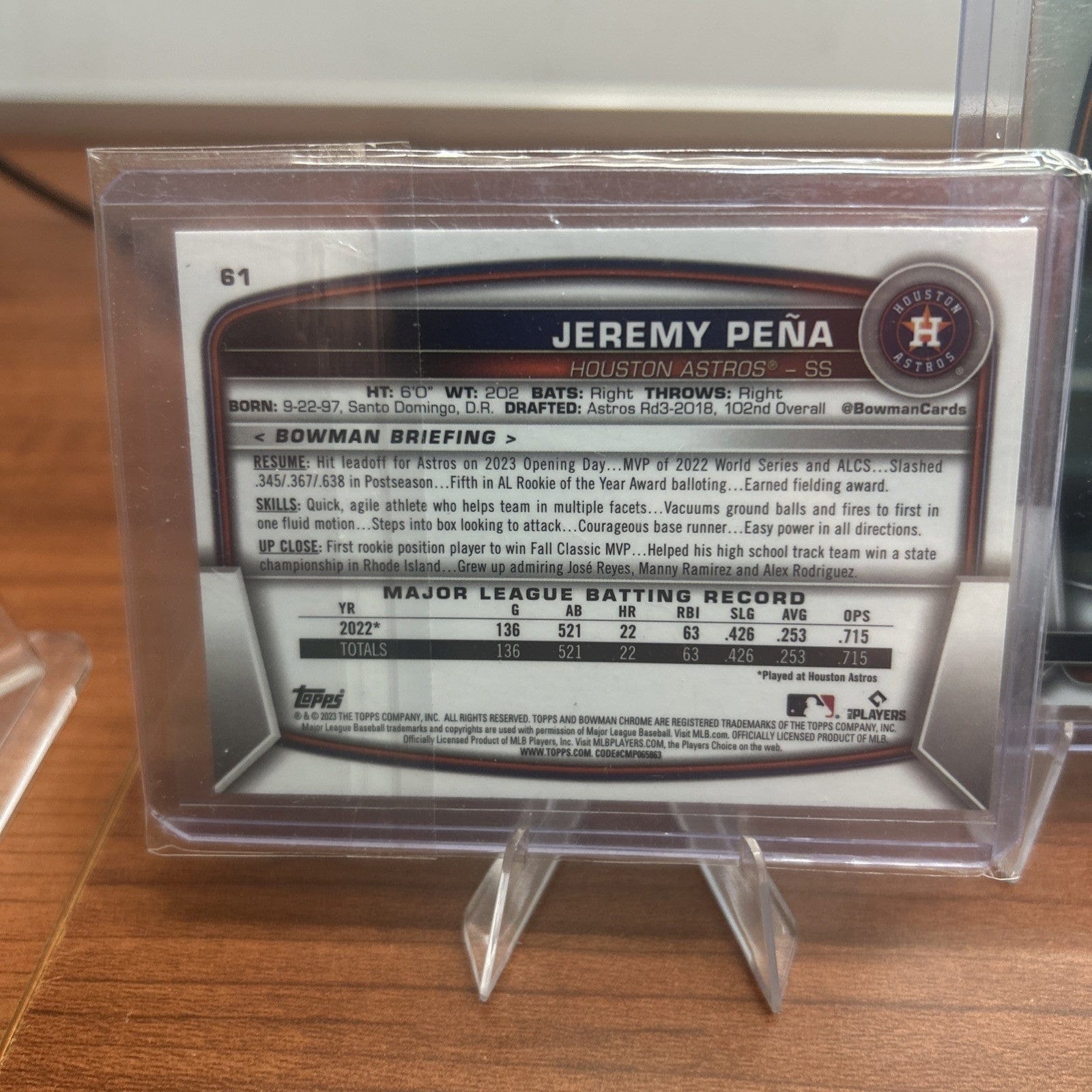 Cheap Sneaks Footwear/Sports Cards Baseball Card 2023 Bowman Chrome #61 Jeremy Pena
