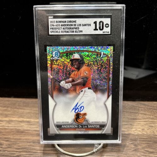 Cheap Sneaks Footwear/Sports Cards Baseball Card 2023 Bowman Chrome Anderson De Los Santos Speckle Auto 83 /299   SGC 1