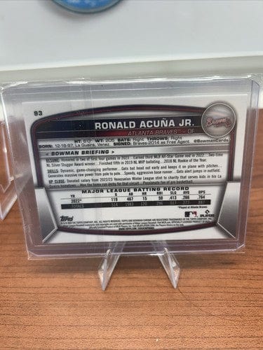 Cheap Sneaks Footwear/Sports Cards Baseball Card 2023 Bowman Chrome Baseball Ronald Acuna Jr. #93 Atlanta Braves
