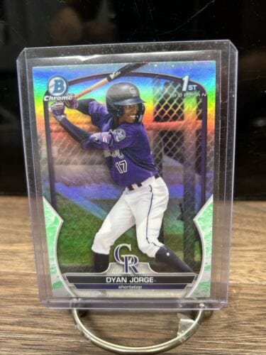Cheap Sneaks Footwear/Sports Cards Baseball Card 2023 Bowman Chrome Dyan Jorge BCP-22 1st Chrome Lunar Glow Refractor R
