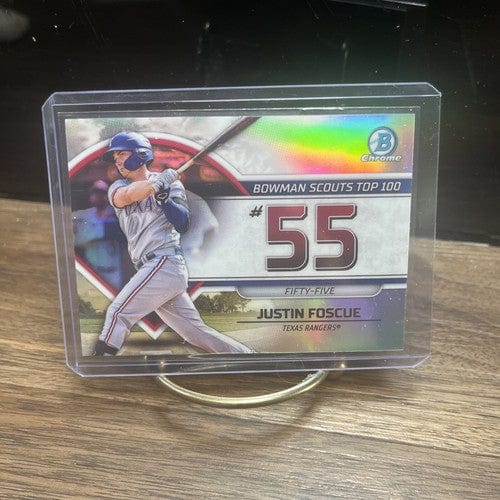 Cheap Sneaks Footwear/Sports Cards Baseball Card 2023 Bowman Chrome Justin Foscue Scouts  Top 100 #BTP-55 Rangers